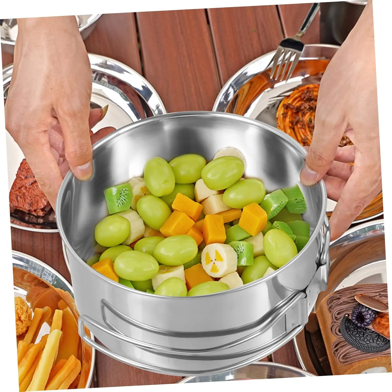 Mikikit Picnic Cooker Grill Coolers Poles Camping Stove Tarp Tent Space Saving Camping Equipment Pots Camper