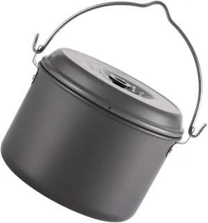 Milisten 1Pc Durable Camping Pot with Folding Handle Lightweight Outdoor Cooking Pot for Hiking Backpacking and Picnics Non Stick Easy to Clean Resistant Cookware