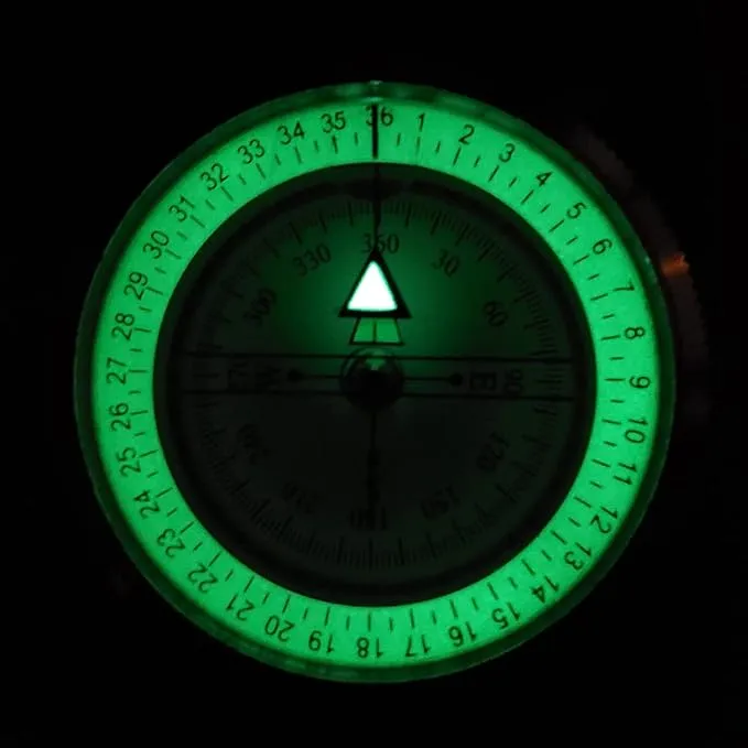 Military Compass with Fatwood Fire Starter for Backpacking and Survival