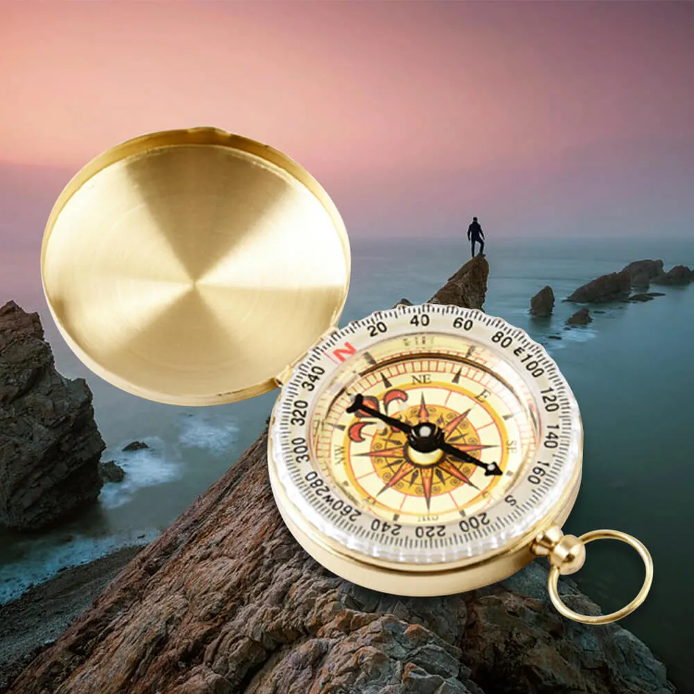Mom to Son, Engraved Compass with Leather Case