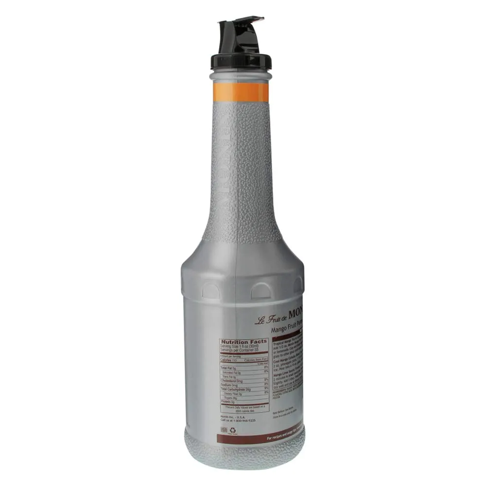 Monin - Mango Purée, Tropical and Sweet Mango Flavor, Natural Flavors, Great for Teas, Lemonades, Smoothies, and Cocktails, Non-GMO, Vegan, Gluten-Free (1 Liter)