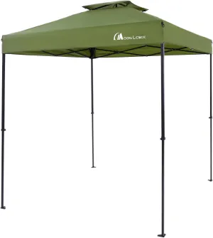 MOON LENCE Tarp Tent One-Touch(Two Width: 78.74 inch/98.43 inch), 3-Step Adjustable Easy to Assemble, UV-Cut Sunshade Steel Tent Tarp Camping Outdoor Leisure Equipment (6.6 ft Green)