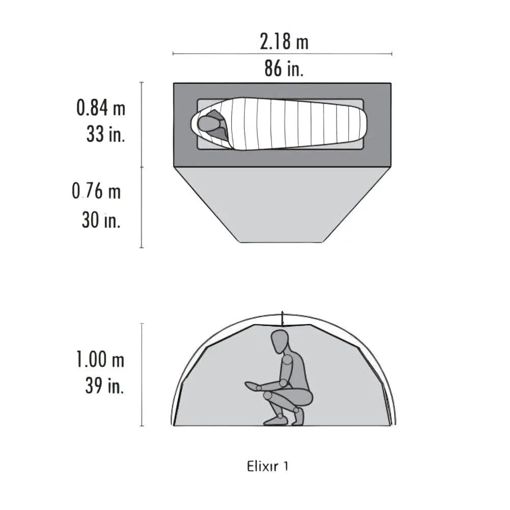 MSR Elixir 1 Tent - 1 Person Solo Tent - (Green)