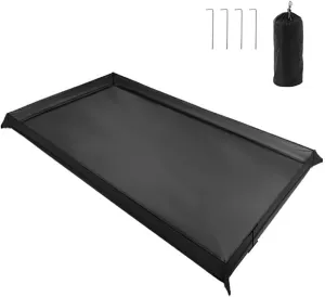 Multifunction Camping Tent Footprint Waterproof Ground Sheet Oxford Cloth Bathtub Floor 200X80/120/180cm With Carry Bag 4 Pegs(200x180cm)