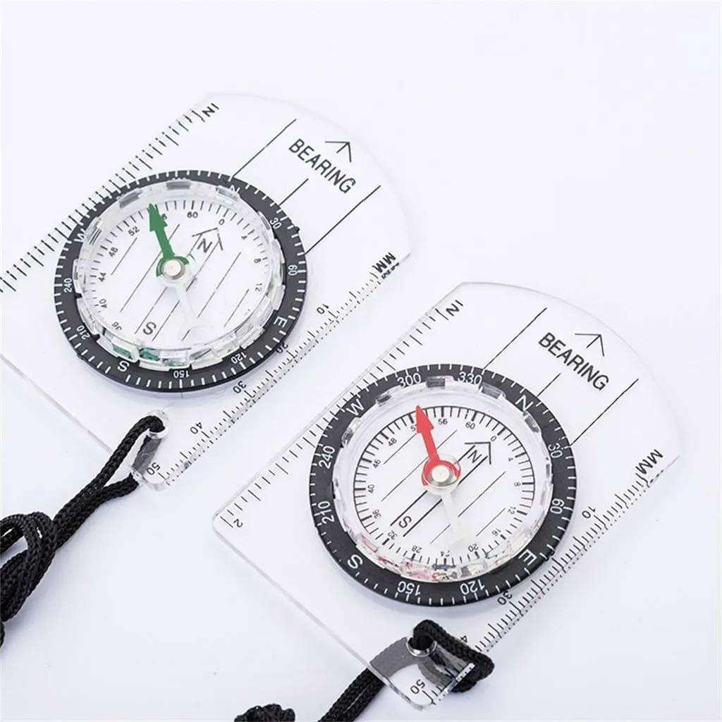Multifunctional 35MM Portable Compass High Transparent Compass Scale Map Ruler Survival Guide Needle
