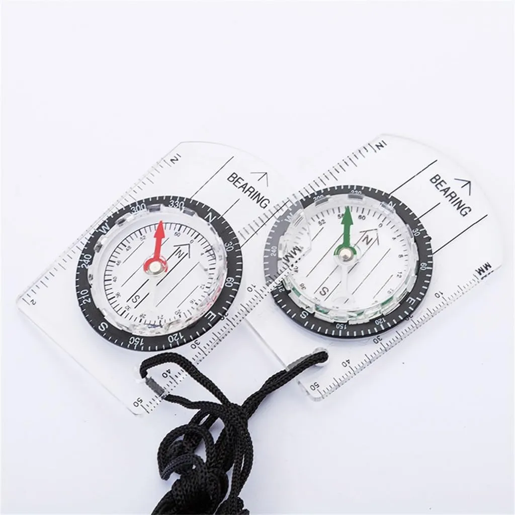 Multifunctional 35MM Portable Compass High Transparent Compass Scale Map Ruler Survival Guide Needle