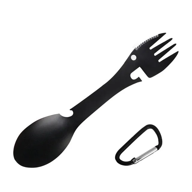 Multifunctional Camping Cookware Spoon Fork Bottle Opener Portable Tool Safety & Survival Durable Stainless Steel Fork