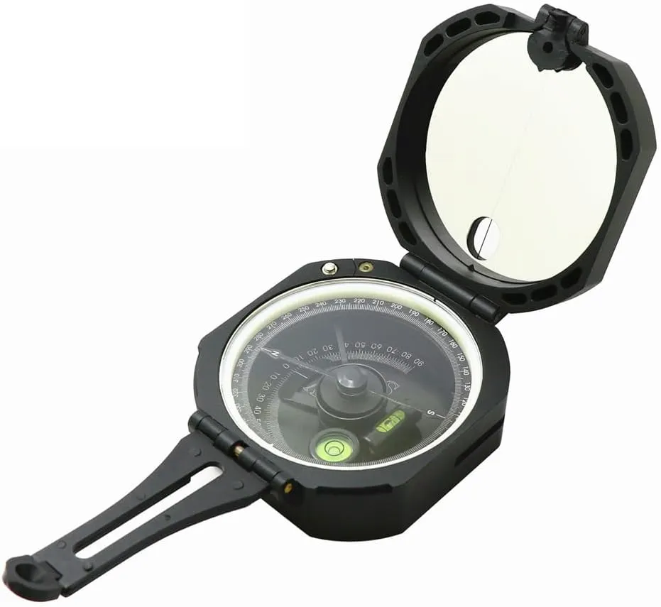 Multifunctional Compass High-Accuracy Geological Compass Survival Orienteering Compass Waterproof Gradiometer Inclinometer, ASDEHH231