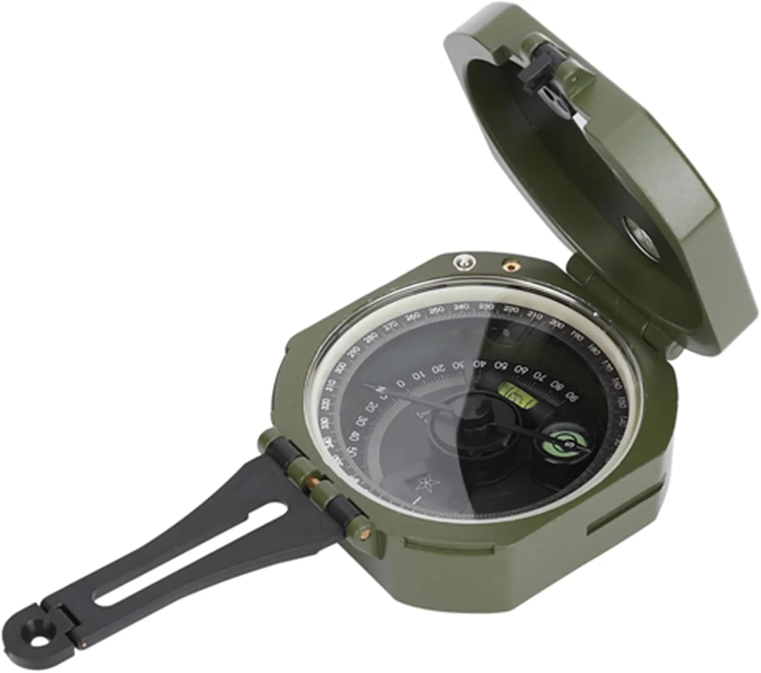 Multifunctional Geological Compass, High Accuracy, Luminous Survival Compass with Magnetic Declination Adjuster for Orienteering