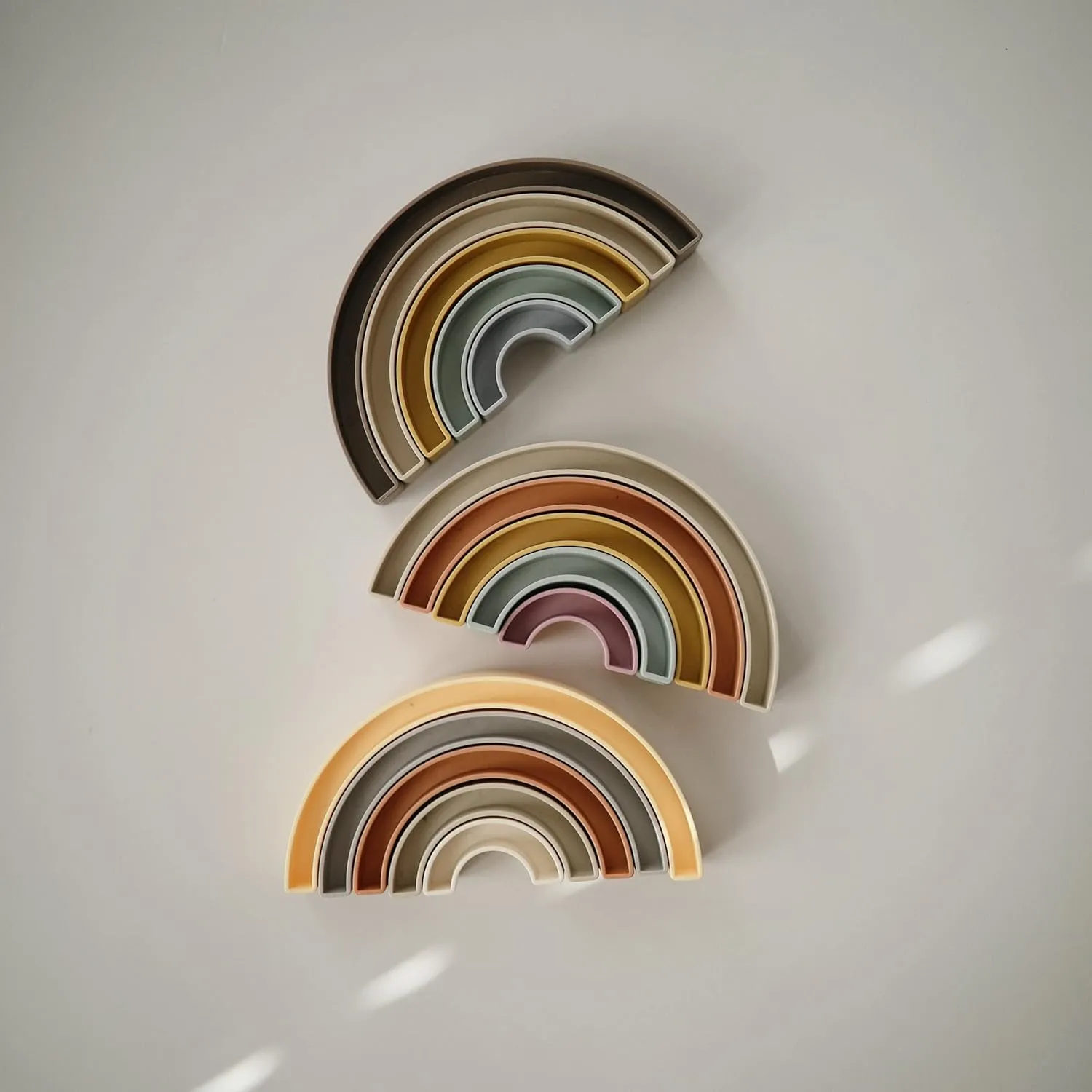 mushie Rainbow Stacker Toy | Made in Denmark (Hillside)