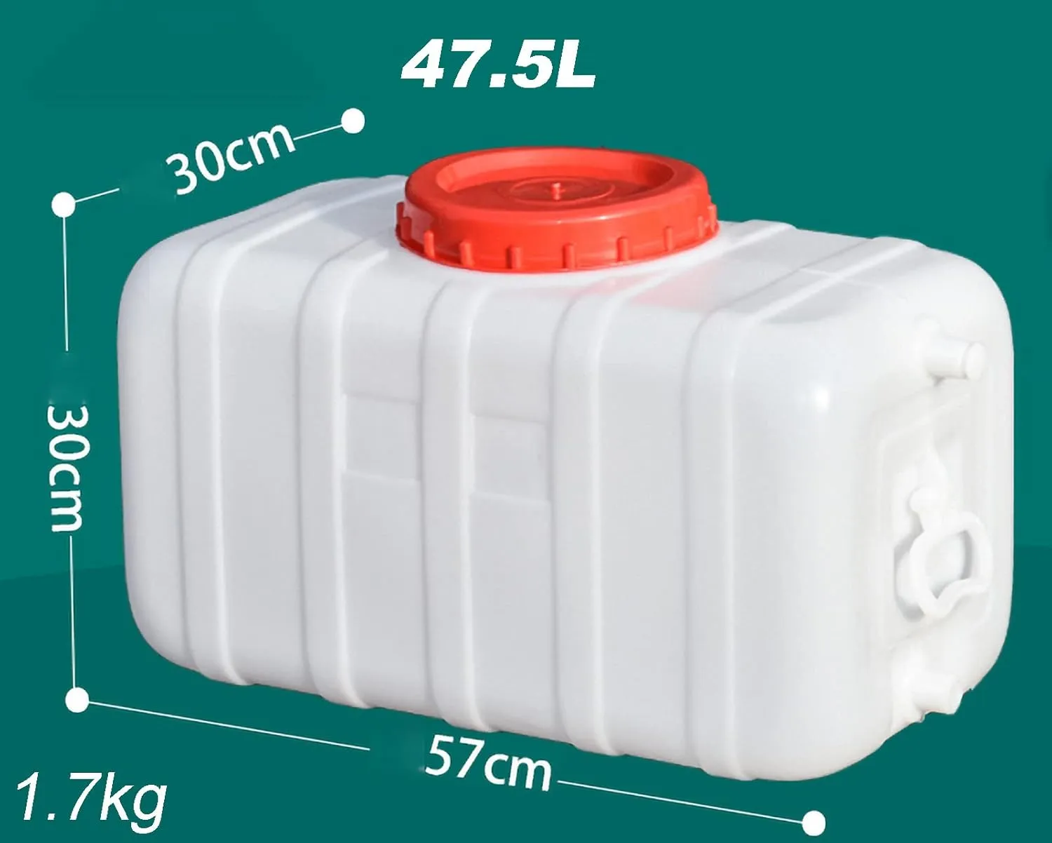 NAKAN Large Water Tank, Water Container, with Faucet, Food Grade, BPA Free, Suitable for Camping, Outdoor Hiking and Emergencies(Color:47.5L)