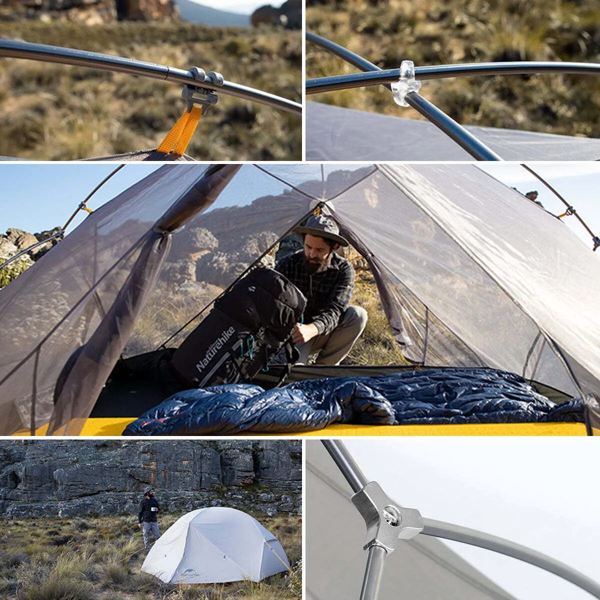 Naturehike 3 Season Mongar Camping Hiking 2 Person Dome Ultralight Backpacking Tent