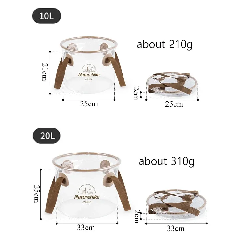 NATUREHIKE Foldable 20L Water Bucket for Camping, BBQ, and Travel