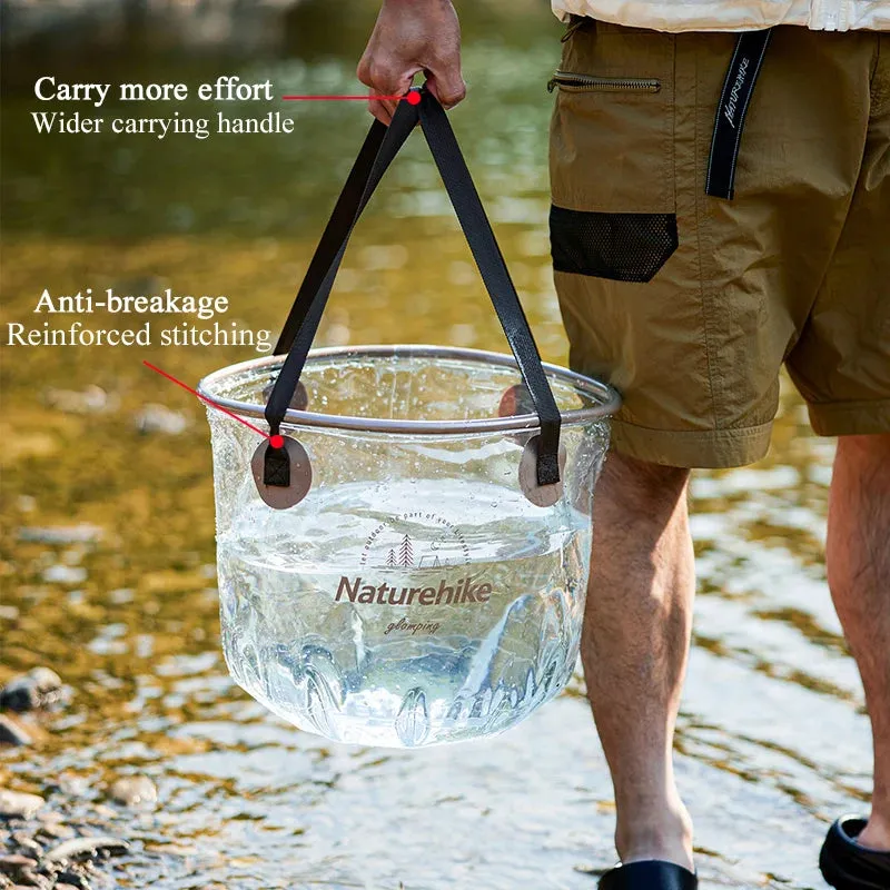 NATUREHIKE Foldable 20L Water Bucket for Camping, BBQ, and Travel