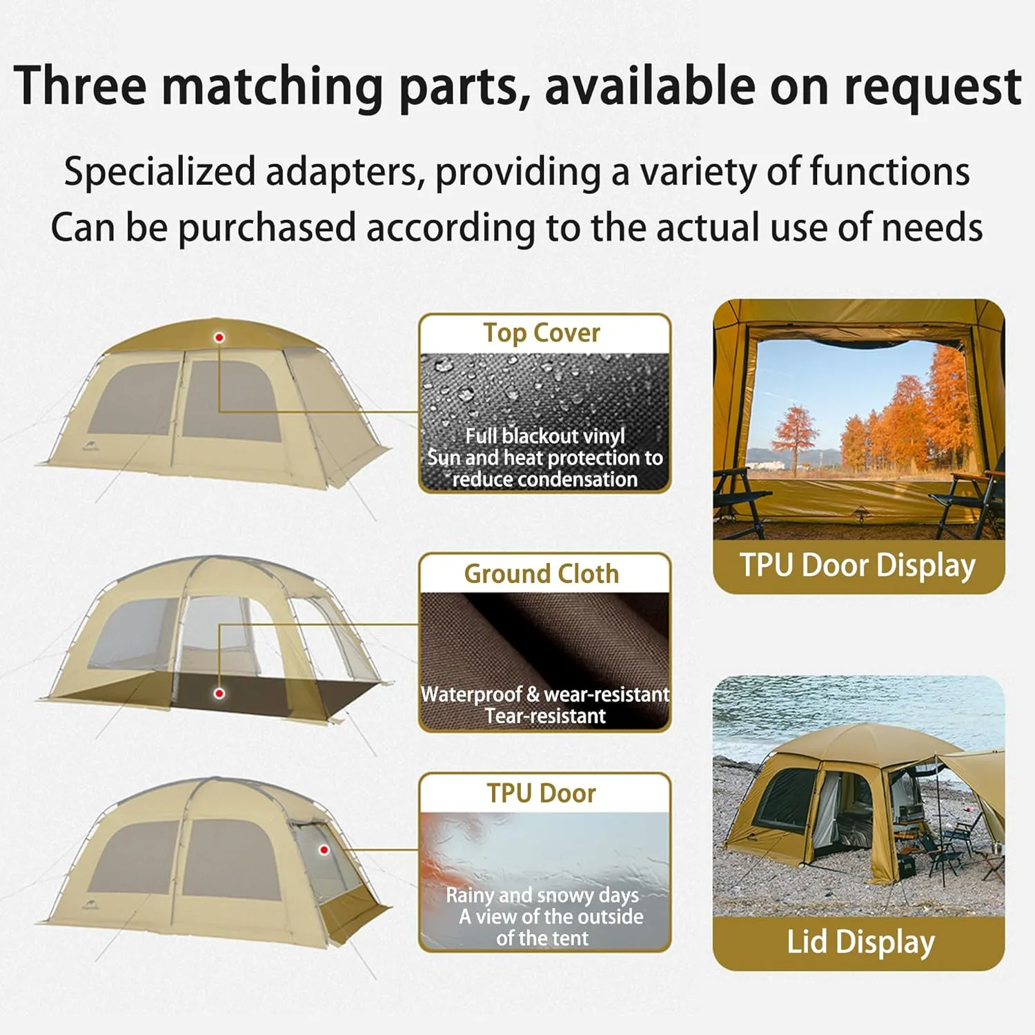Naturehike7.6 Double Person 4-Seasons Camping Tent, UPF50  Sun Protection Tent with 7001 Aluminum Alloy Poles, PU2000mm  Waterproof Tent for Outdoor Camping,Picnic