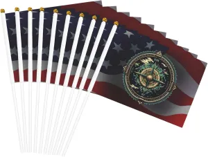 Nautical Sailing Compass Small Flags Big Pride 10-Pack Handheld Flags 5.5x8.2in