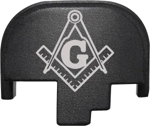 NDZ Performance Rear Back Plate for Smith & Wesson S&W M&P 2.0 Full-Size Compact Black - Masonic Square and Compass