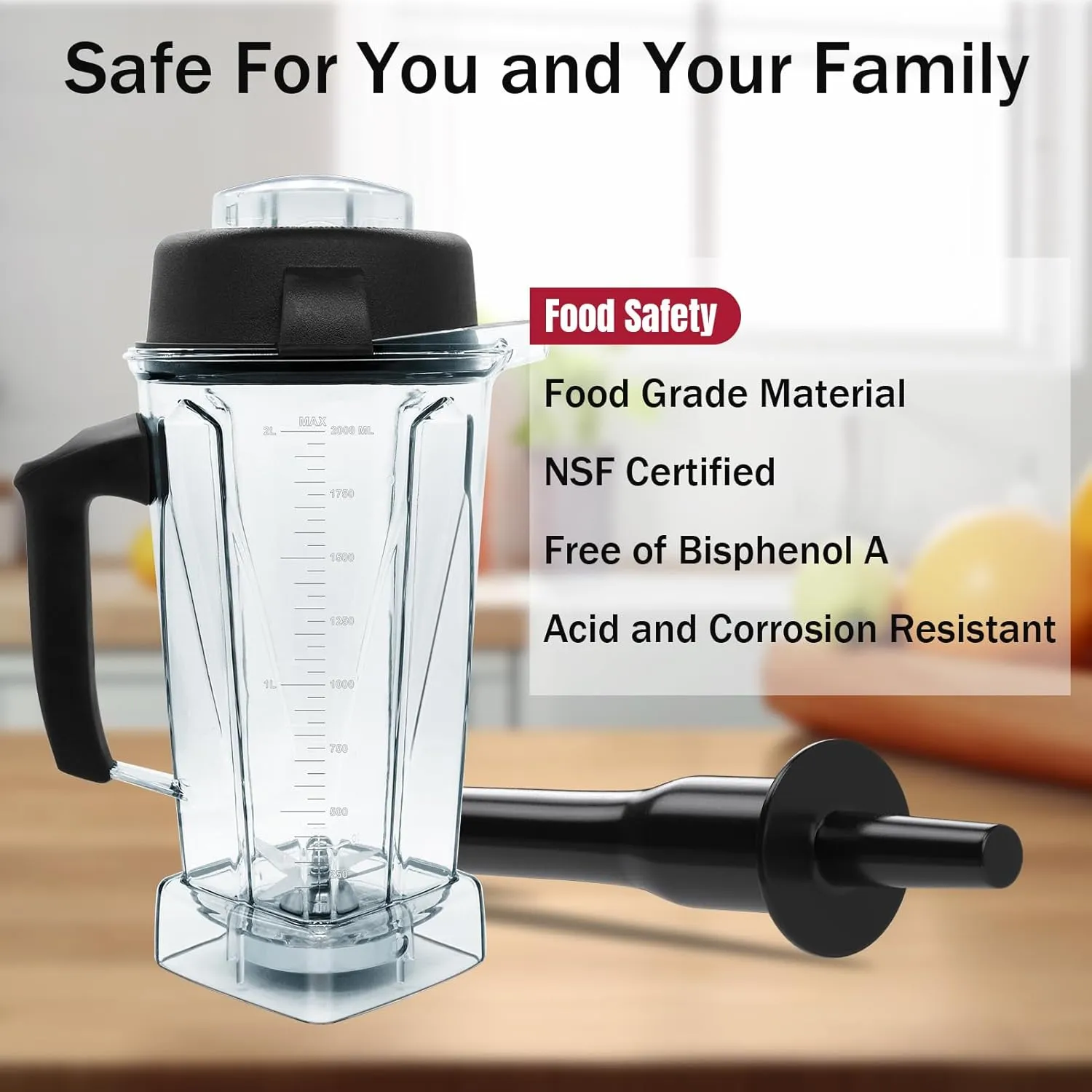 New For Vitamix Blender Pitcher 64oz Container, Replace 5200 5000 6500 7500 Pro500 750 Vita-Prep vm0101 vm0102 vm0103 vm0197 E310 320 asy172 et cetera Container Jar Cup, 1 Year Manufacturer