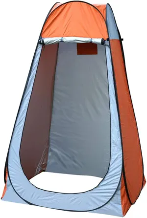New Pop Up Privacy Shelters Tent Instant Portable Outdoor Shower Tent,Camp Toilet,Changing Room,Rain Shelter for Camping Beach,Outdoor Foldable Changing Room Privacy Shelter (White Orange,47*47*74.8")