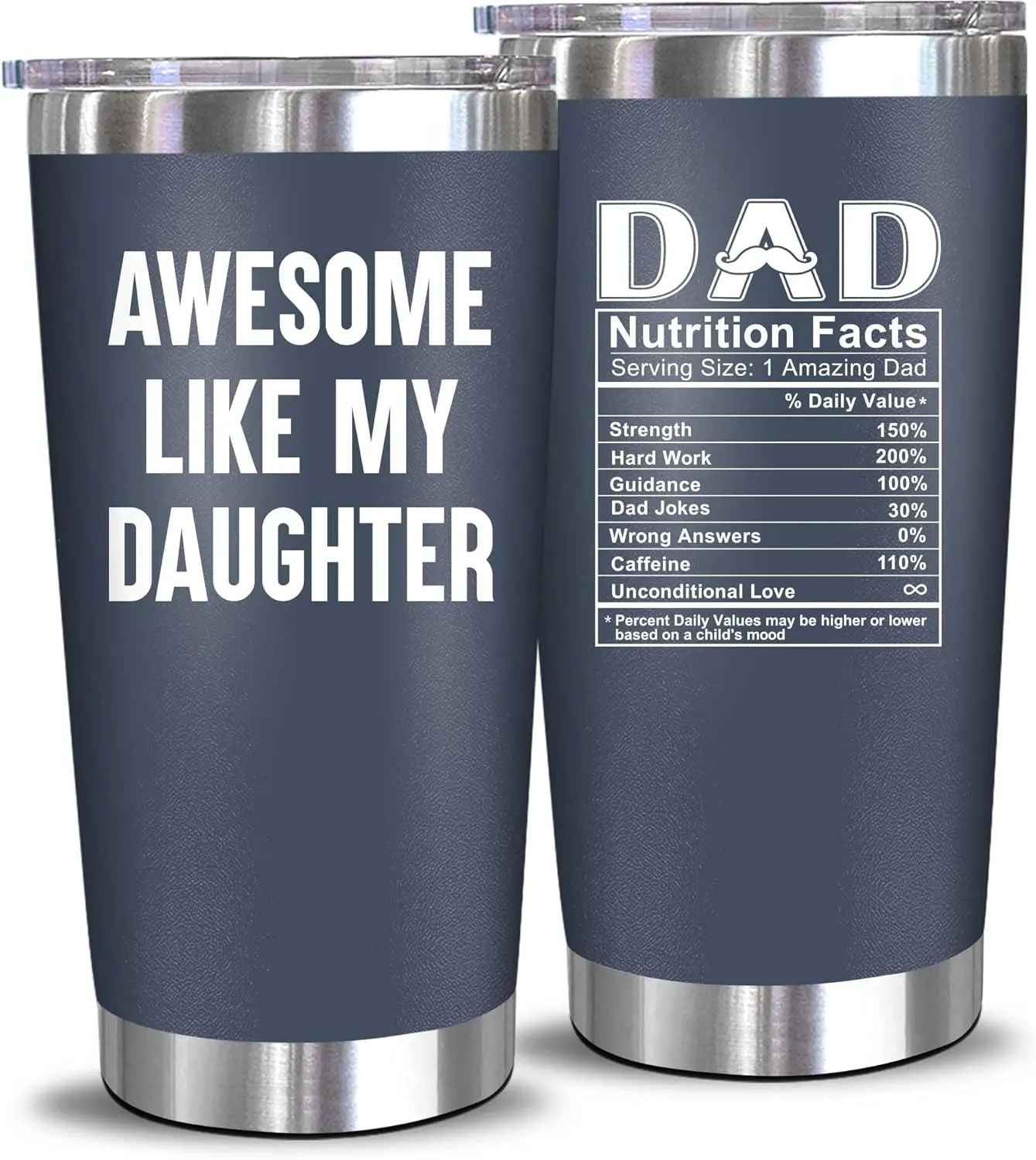 NewEleven Fathers Day Gift For Dad - Birthday Gifts For Dad From Daughter - Husband Gifts - Unique Birthday Present Ideas For Father, Husband, New Papa, Bonus Father From Daughter - 20 Oz Tumbler