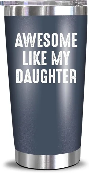 NewEleven Fathers Day Gift For Dad - Cool Dad Gifts From Daughter - Unique Birthday Present Ideas For Father, Husband, Bonus Father, Step Papa, New Papa From Daughter - 20 Oz Tumbler