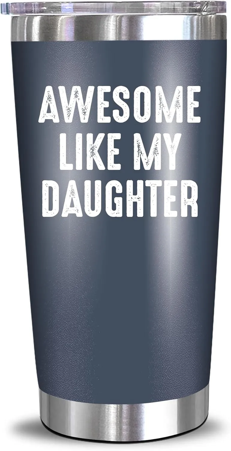 NewEleven Fathers Day Gift For Dad - Cool Dad Gifts From Daughter - Unique Birthday Present Ideas For Father, Husband, Bonus Father, Step Papa, New Papa From Daughter - 20 Oz Tumbler