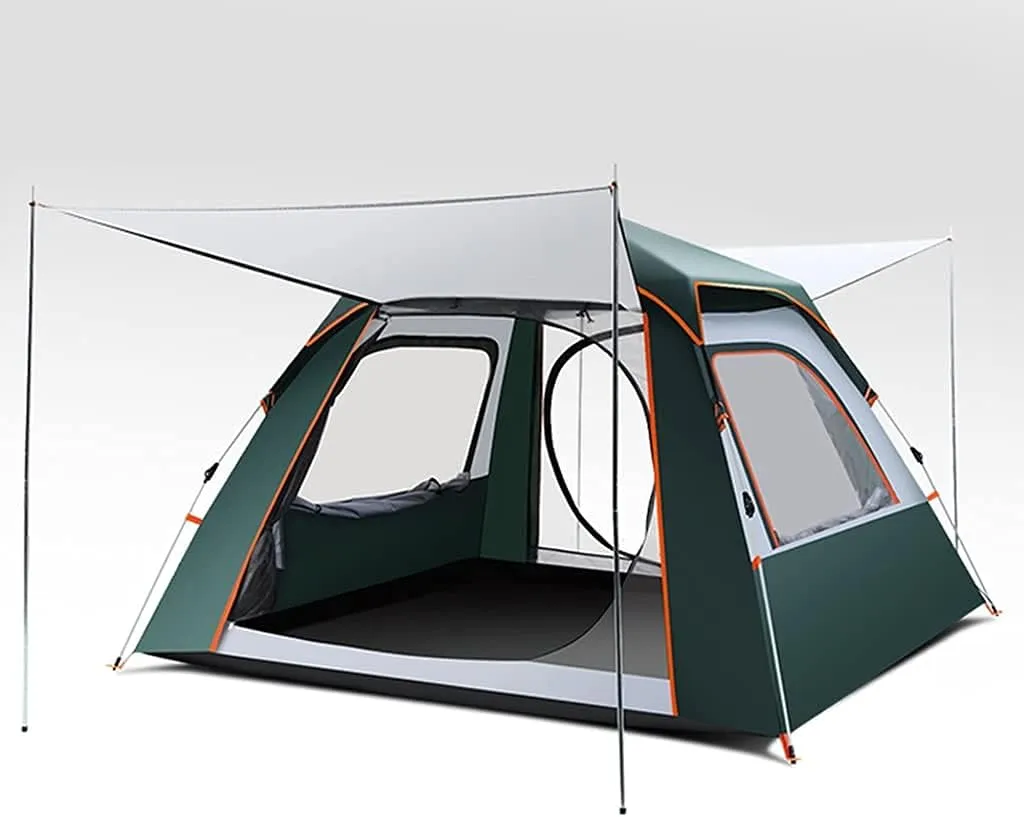 NIEH Camping Instant Pop Up Tents, 5-8 Person Tent, Waterproof Windproof Family Tent with Top Rainfly, 6 Person Family Camping Tent with 360° Panoramic View
