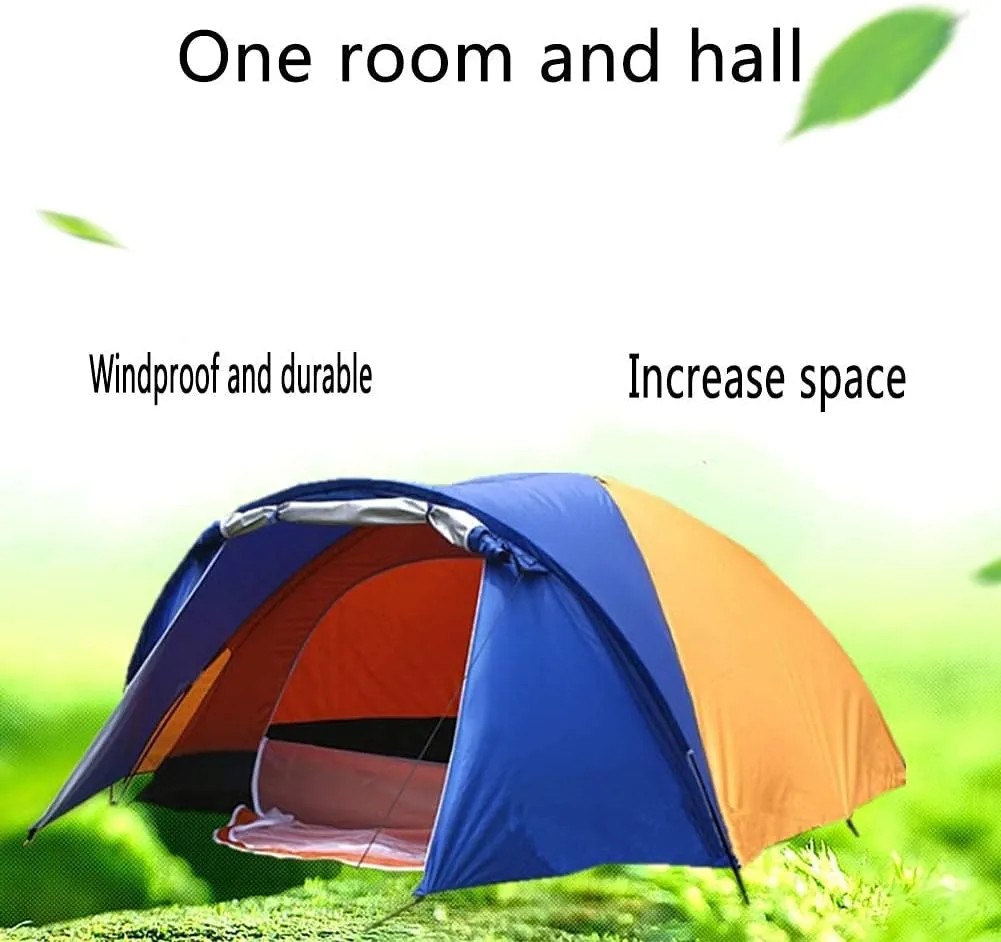NIEH Tent,Dome Family Waterproof Camping Tent,Outdoor Hiking Easy Set Up 3-4 People Orange 114x59inch
