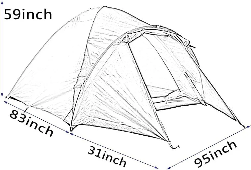 NIEH Tent,Dome Family Waterproof Camping Tent,Outdoor Hiking Easy Set Up 3-4 People Orange 114x59inch