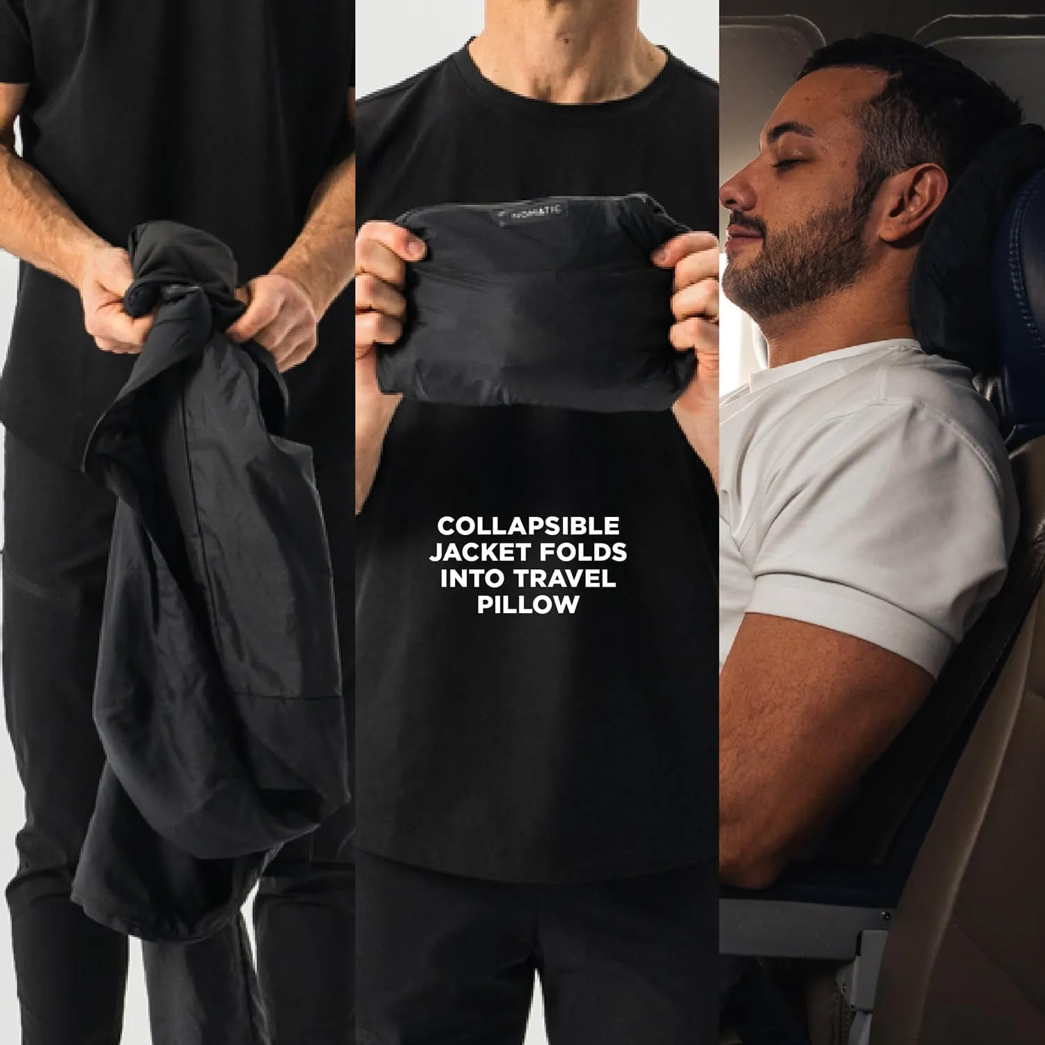 NOMATIC Outset Jacket: Mens Lightweight Travel Jacket, Water & Stain Resistant, Collapsible Jacket Folds into a Travel Pillow