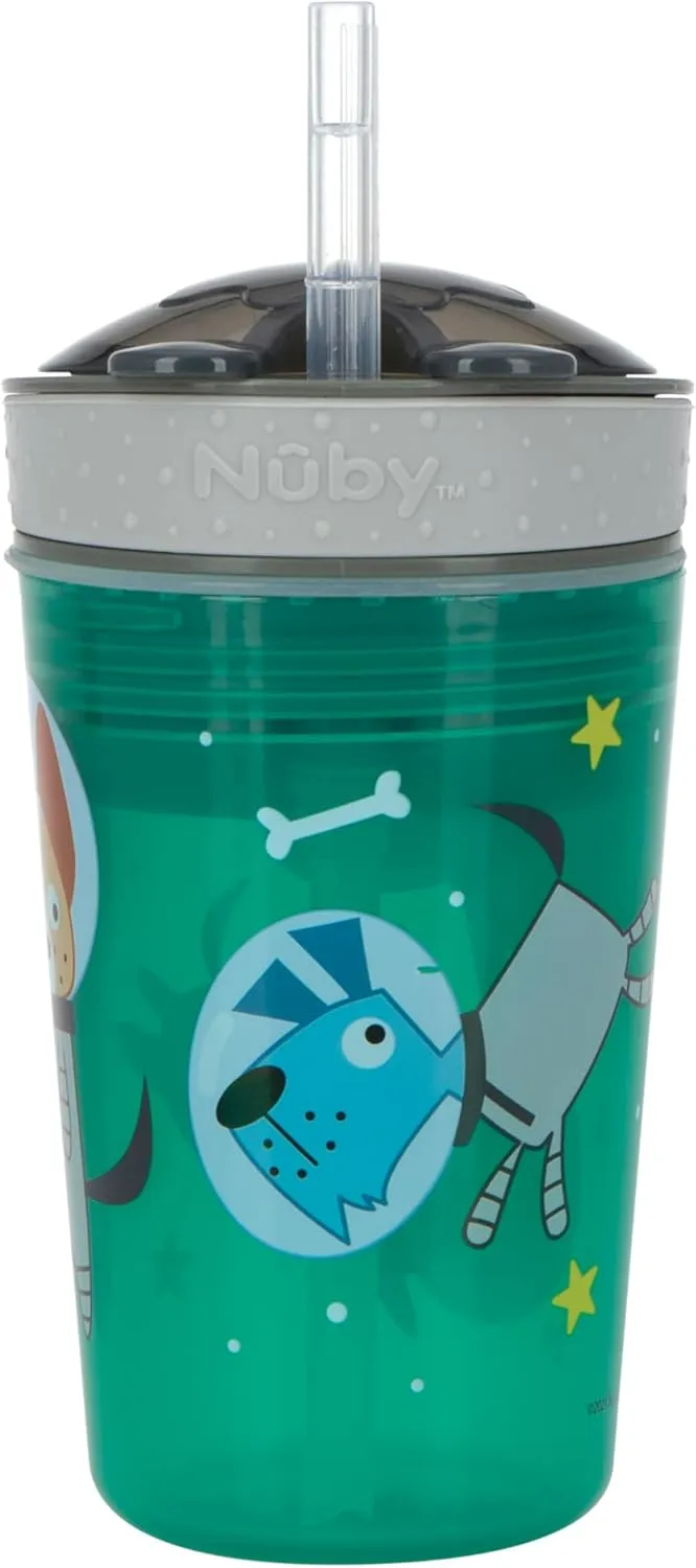Nuby Snack N' Sip 2 in 1 Snack and Drink Cup (Red/Grey)