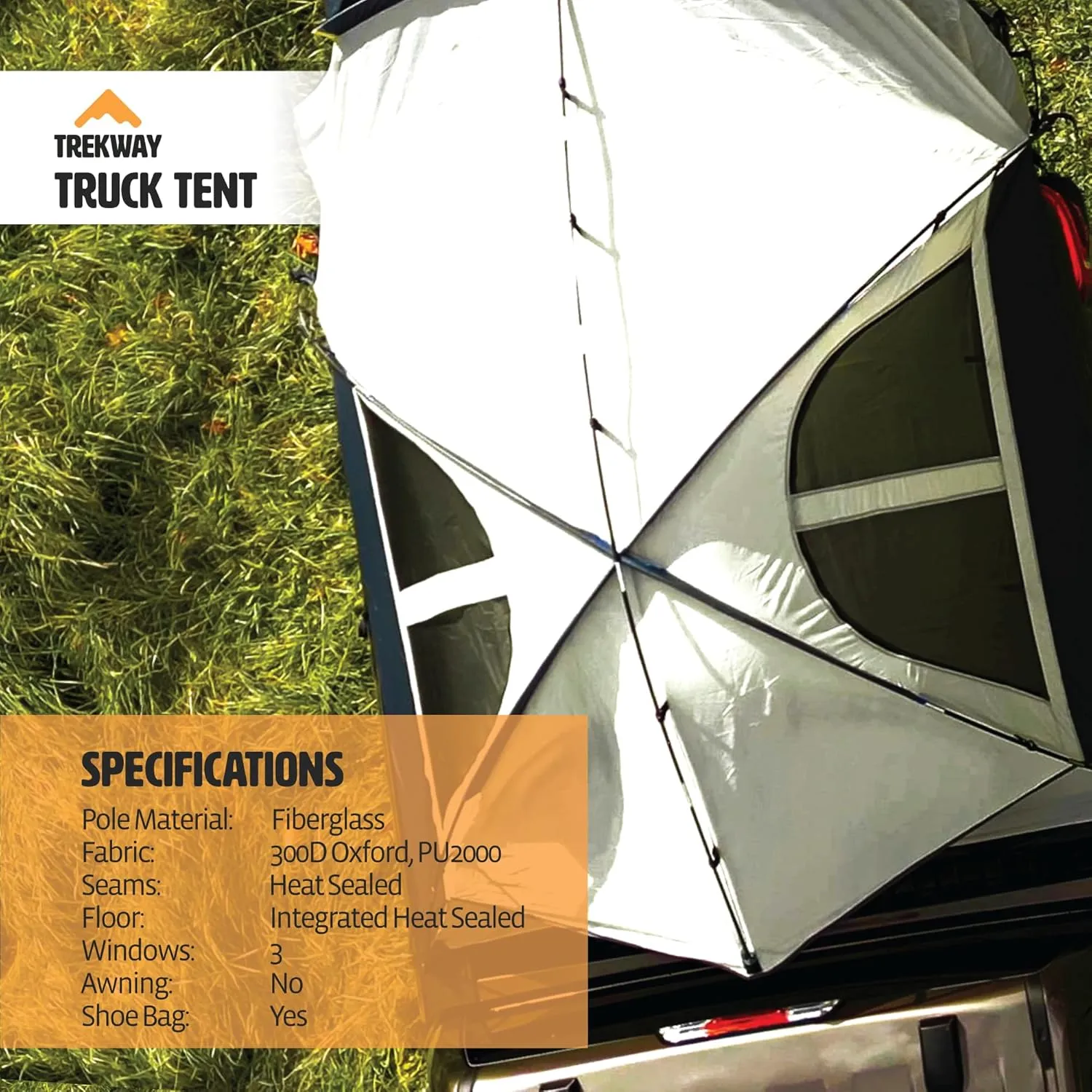 Offroading Gear 6.5ft Truck Bed | Tailgate Camping Tent | Waterproof | Compatible with F150| Ram| Sierra| GMC| Nissan| Etc.