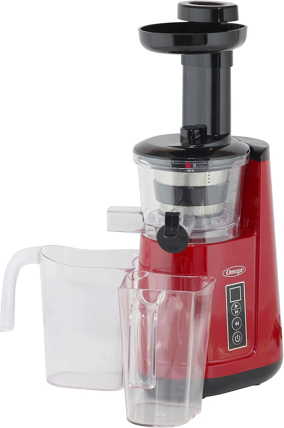 Omega Juicer Cold Press 365 Vertical Slow Masticating Extractor for Fruits and Vegetables, BPA-Free, 65 RPM, 150-Watts, Red