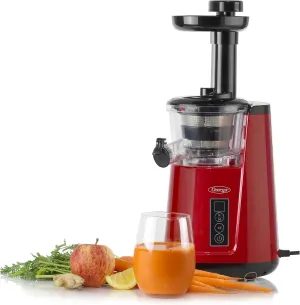 Omega Juicer Cold Press 365 Vertical Slow Masticating Extractor for Fruits and Vegetables, BPA-Free, 65 RPM, 150-Watts, Red