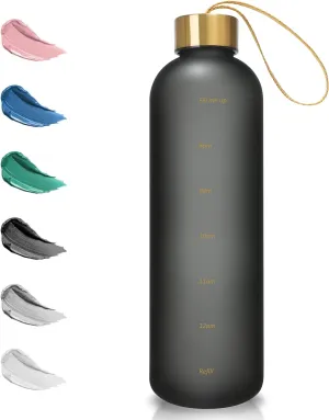 Opard 27oz/32oz Motivational Water Bottle with Time Marker to Drink, Reusable Plastic Bottle with BPA Free Tritan for Gym and Sports