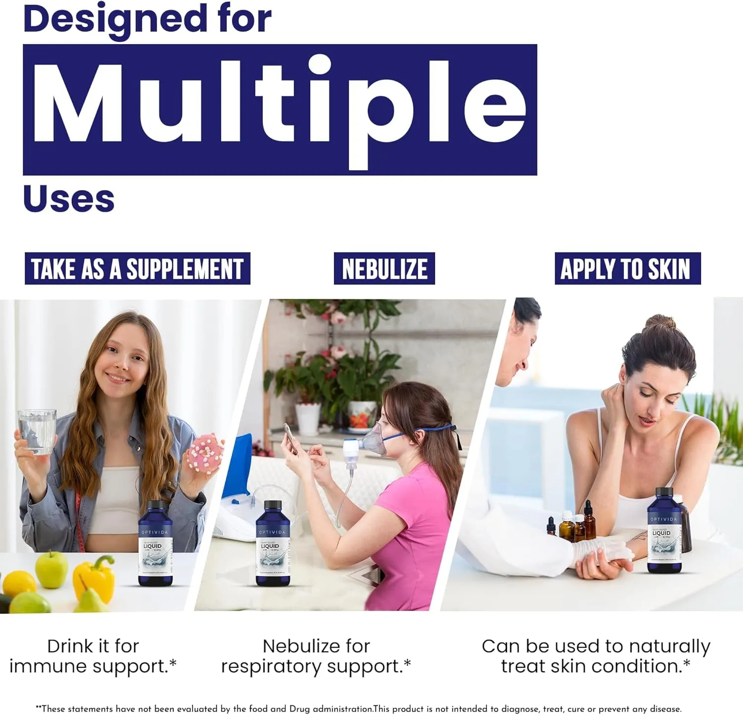 Optivida Health Nano Colloidal Silver Liquid (1 Pack) – Immune Support Supplements with Silver Hydrosol, Liquid for Immune Support, Colloidal Silver for Immune System, Silver Colloidal Liquid (16 oz)