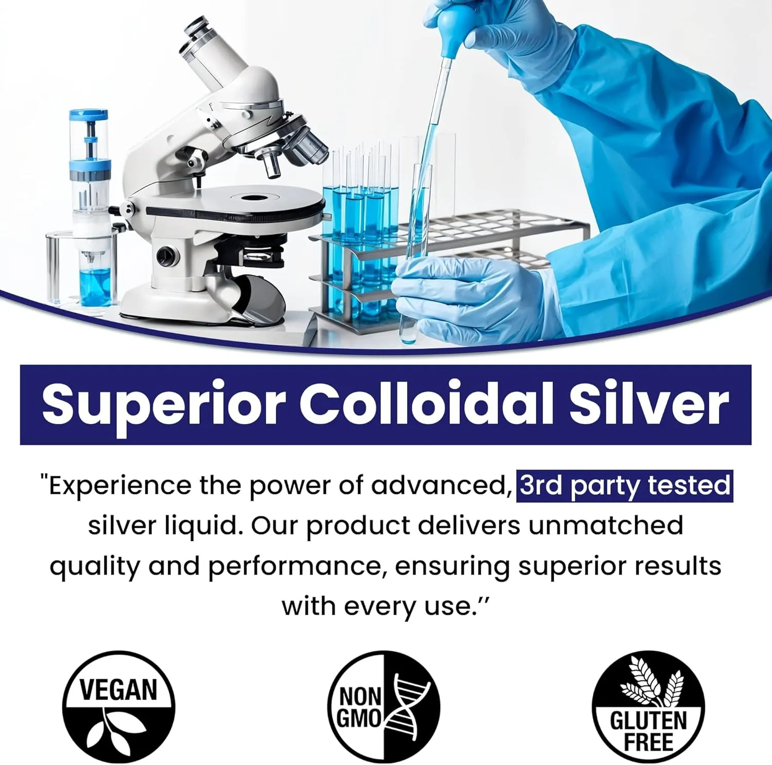 Optivida Health Nano Colloidal Silver Liquid (1 Pack) – Immune Support Supplements with Silver Hydrosol, Liquid for Immune Support, Colloidal Silver for Immune System, Silver Colloidal Liquid (16 oz)