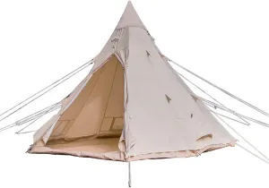 Outdoor 2-3 Person Pyramid Tents, 3M / 10ft Cotton Canvas Large Adult Teepee Pagoda Tent, Easy Setup Camping Tent Family Tent Family Camping, Picnic