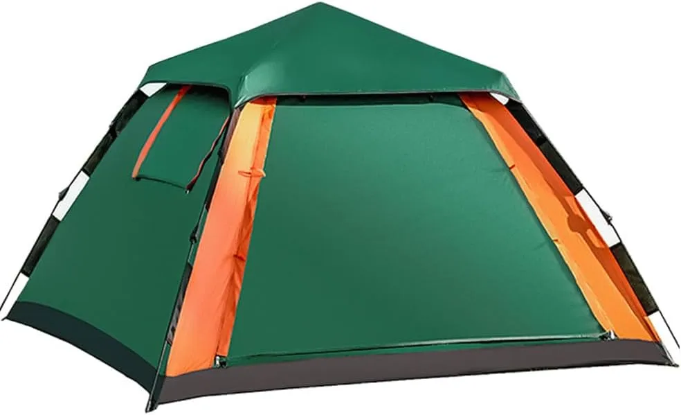 Outdoor Automatic Quick Open Tent Waterproof Camping Tent 3-4 Person Instant Setup Tent,Instant Setup Tent, Dark Green