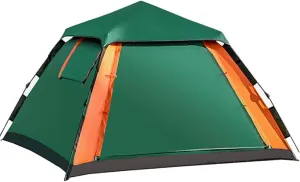 Outdoor Automatic Quick Open Tent Waterproof Camping Tent 3-4 Person Instant Setup Tent,Instant Setup Tent, Dark Green