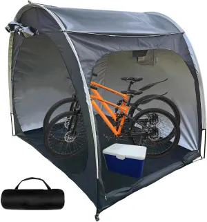 Outdoor Bicycle Storage Tent for 2-4 Bicycles, Sunproof Waterproof UV Protective Bicycle Shelter Tent, Quick Set Up, Sturdy Structure, Garden Tools Toy Cover Tent Black