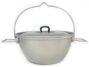 Outdoor Camping Camping Cookware Portable Lightweight Pot Outdoors Indoors Kitchen Family Campfire Hiking Camping Cooker Titanium Pot Adventures Picnics (1.8L)