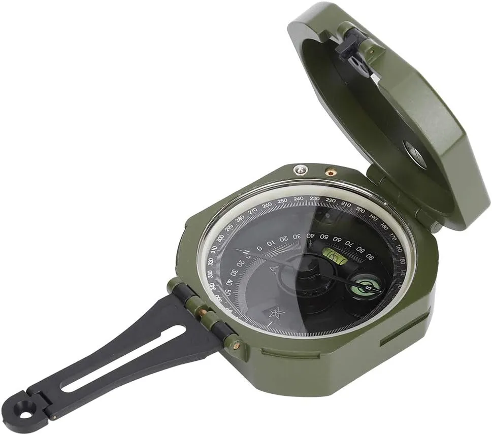 Outdoor Camping Compass Metal Waterproof Sighting Compass with Storage Bag Professional Geological Compass for Hiking Camping Outdoor Activities