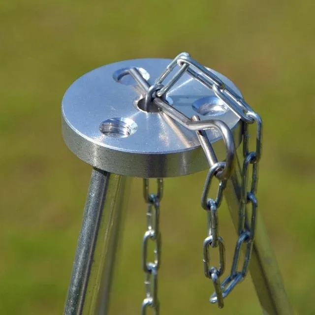 Outdoor Camping Picnic Cooking Tripod Hanging Pot Durable Portable Campfire Picnic Pot Cast Iron Fire Grill Hanging Tripod