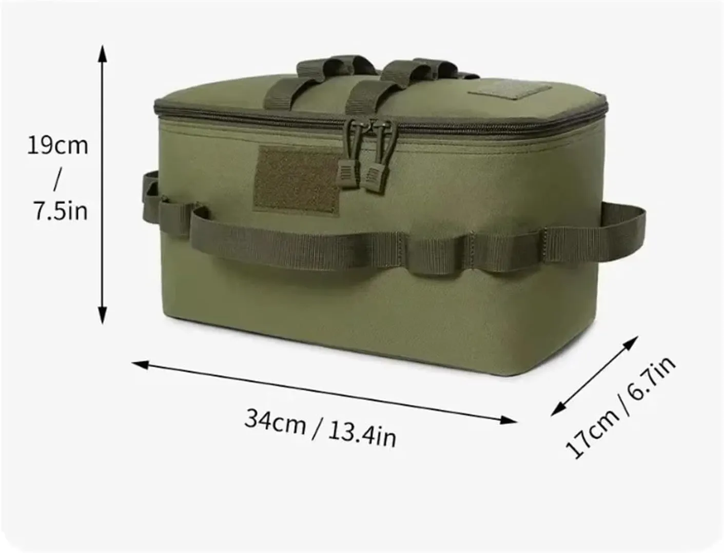 Outdoor Camping Tank Storage Bag Large Capacity Ground Picnic Cookware Utensils Kit Bag(Green)