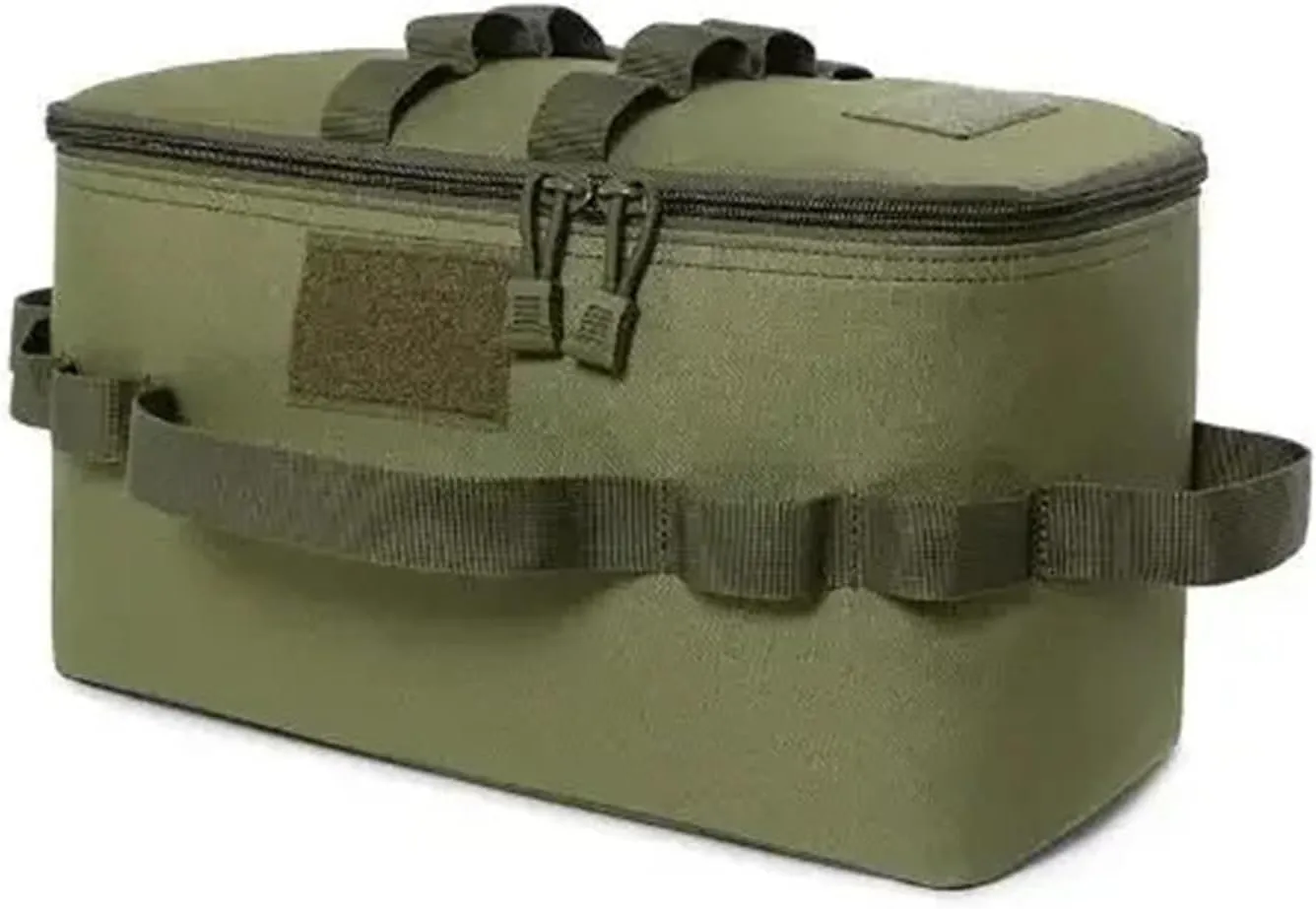 Outdoor Camping Tank Storage Bag Large Capacity Ground Picnic Cookware Utensils Kit Bag(Green)