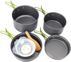 Outdoor Cooking Kit Camping Cookware Set Soup Pot Plates Utensils Easy to