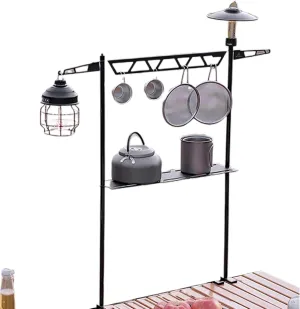 Outdoor Cookware Rack,Desktop Cookware Organizer | Metal Cutlery Holder, Portable Removable Tool Organizer for Camping Picnic BBQ Outdoor Fishing