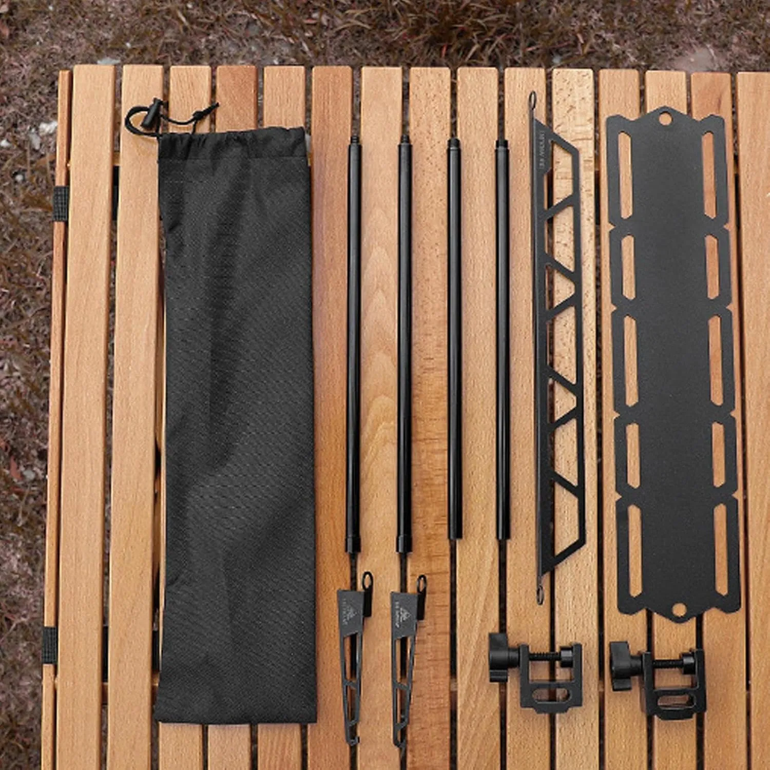 Outdoor Cookware Shelf,Desktop Cookware Organizer - Metal Cutlery Holder, Portable Removable Tool Organizer for Camping Picnic BBQ Outdoor Fishing