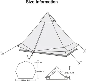 Outdoor Cotton Canvas Tent, Luxury Yurt Tents, Large Tents with Sturdy Center & Door Pole and Space for 5~6 Person All 4 Season Camping Yurt Style Tent